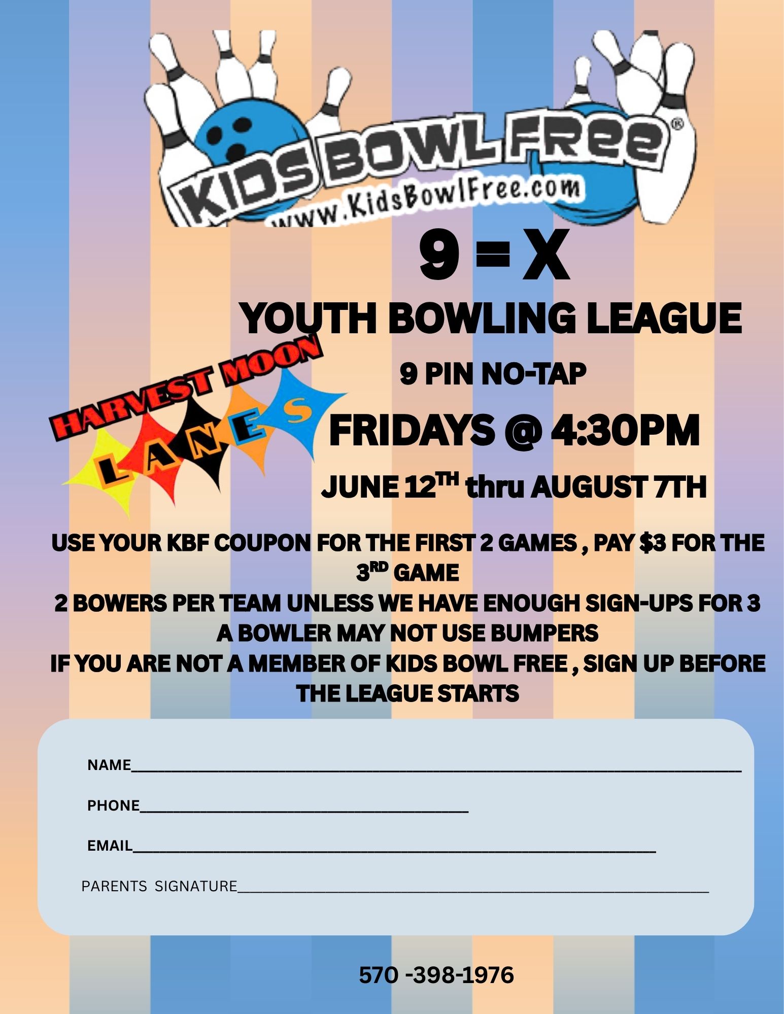 youth bowling league summer